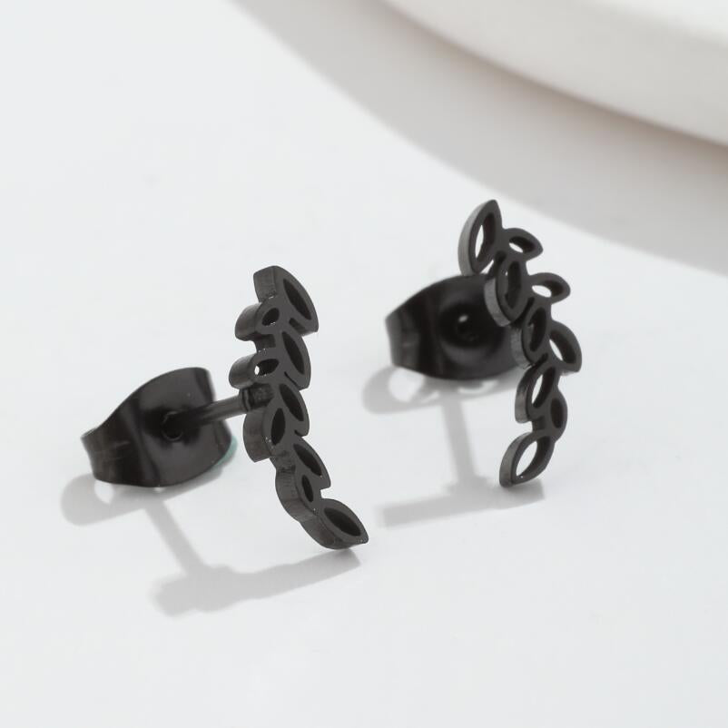 Wholesale Stainless Steel Leaves Ear Studs Earrings